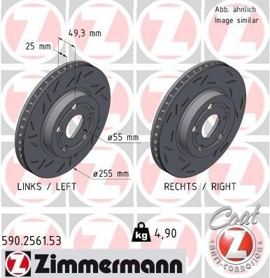 Bremseskive ZIMMERMANN 590.2561.53