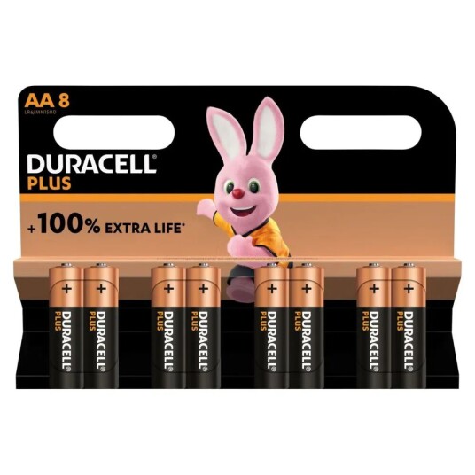 Duracell AA Alkalisk Engangsbatteri 8 stk 1,5V - 2850 mAh Duracell AA Alkalisk Engangsbatteri 8 stk 1,5V - 2850 mAh