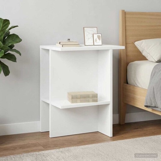 Kaffebord 2 pcs Hvit 40 x 30 x 49 cm Konstruert tre