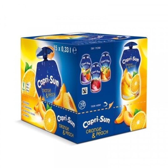 Capri Sun Apelsin & Persika storpack 33cl x 15st Capri Sun Apelsin & Persika storpack 33cl x 15st
