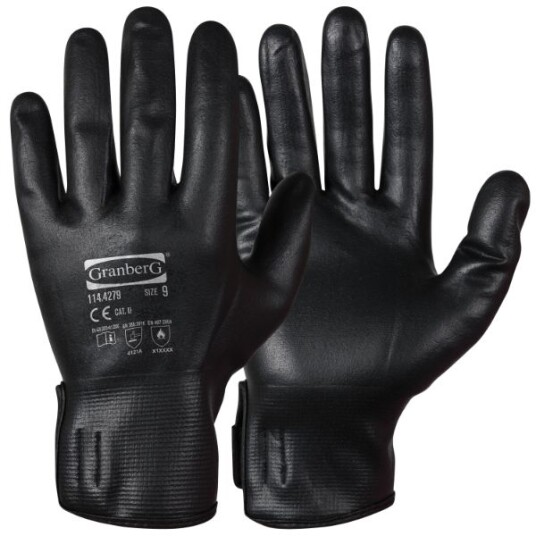 Granberg full nitril mikroskumbelegg, uforede monteringshansker, svart, 12 par, SGR-114-4279 9