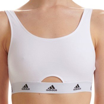 Adidas BH Scoop Bralette Hvit bomull Large Dame