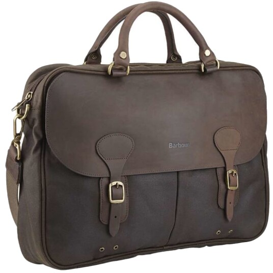 Barbour Wax Leather Briefcase OneSize, Olive