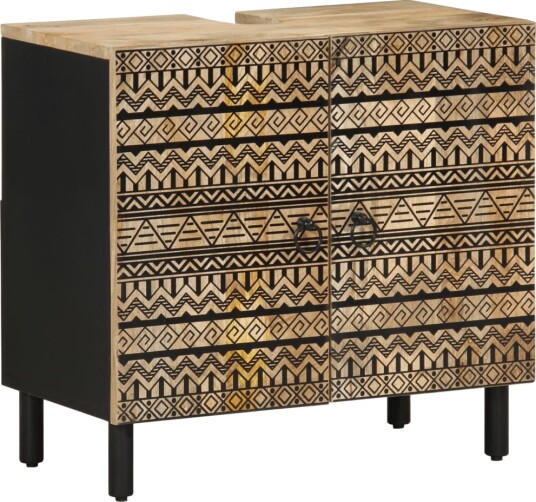 Servantskap svart 62x33x58 cm heltre mango 8721158496461