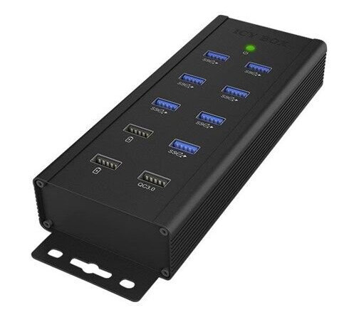 RaidSonic ICY BOX USB-hub - 7 porter - Svart RaidSonic ICY BOX USB-hub - 7 porter - Svart