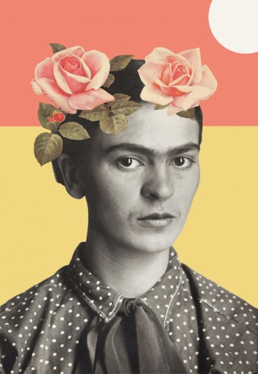 Plakat Frida Kahlo Blomstertema