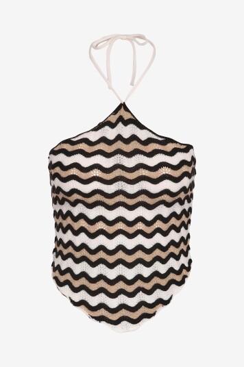 Noisy May Curve - Topp nmSadie S/L Halterneck Knit Top Cur - Grå