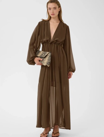 Gestuz Gzdarly Long Dress Brown 42 Gestuz Gzdarly Long Dress Brown 42