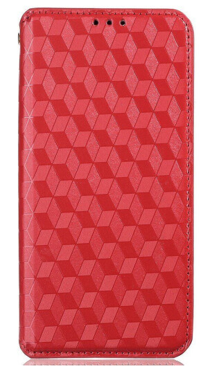 INCOVER Alcatel 1S (2021) / 3L (2021) PU Skinn Flip Deksel med Lommebok - Rombe - Rød