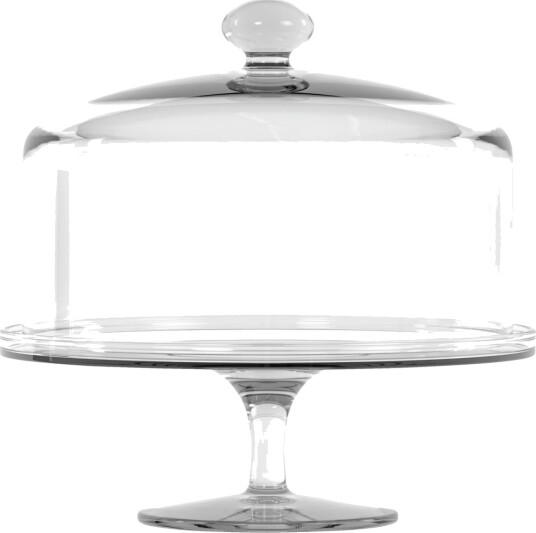 Krosno Glassklokke Glamour med kakestativ; 32 cm H; Transparent