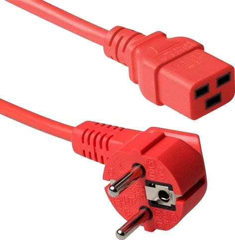 ACT Strømkabel C19 SCHUKO - 3,0 m 3 × 1,5 mm² Rød
