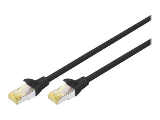 Digitus Koblingskabel Rj-45 Hann Til Rj-45 Hann 25 Cm Sftp Cat 6A Halogenfri Formstøpt Uten Hindringer Svart En Pakke 10