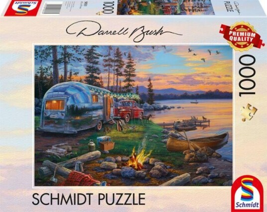 Schmidt Spiele Puslespill 1000 Brikker Darrell Bush: Campingidyll Ved Innsjøen