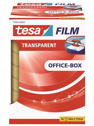 tesa film tape 8 x 66m x 19mm Transparent