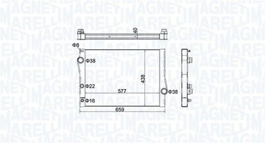 Radiator MAGNETI MARELLI 350213163500 Radiator MAGNETI MARELLI 350213163500