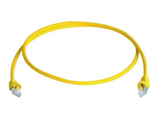 Telegärtner Datavoice Office Mp8 Fs 500 Koblingskabel Rj-45 Hann Til Rj-45 Hann 1 M 5.8 Mm Sftp Pimf Cat 6A Ieee 802.3An/Ieee 802.3Af/Ieee 802.3At Halogenfri Formstøpt Uten Hindringer Flertrådet Gul Ral 1018