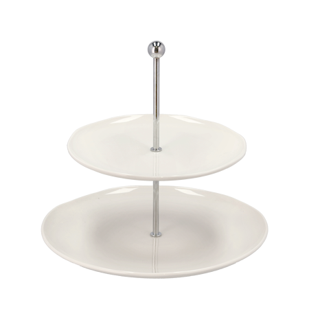 Blomsterbergs Etasjefat 20 + 27 cm Hvit Porselen Blomsterbergs Etasjefat 20 + 27 cm Hvit Porselen