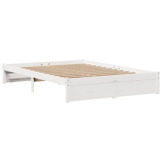Sengeramme med hodegavl hvit 150x200 cm heltre furu 3306739