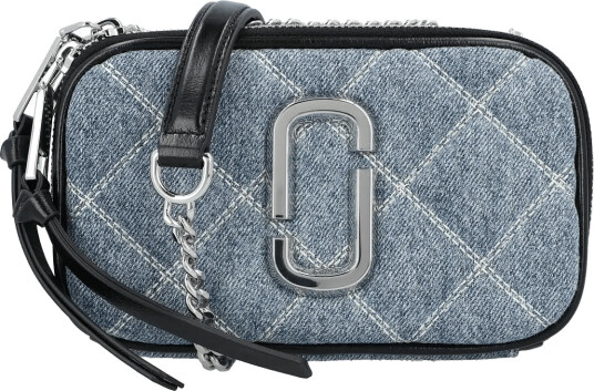 Marc Jacobs The Quilted Denim Chain Snapshot Bag Blue ONE SIZE