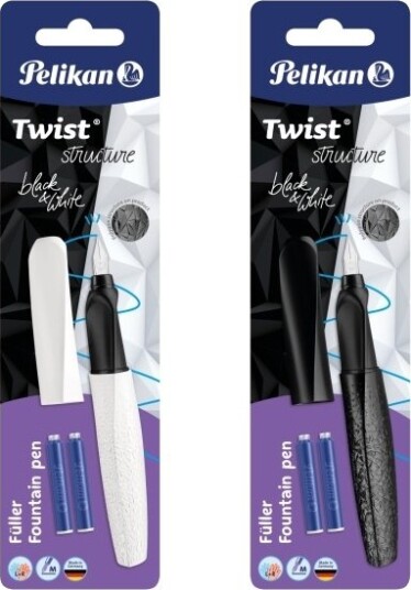 Pelikan 824637, Ulike Farger, Patronpåfyllingssystem, Blå, Resirkulert Plast, Rustfritt Stål, Medium