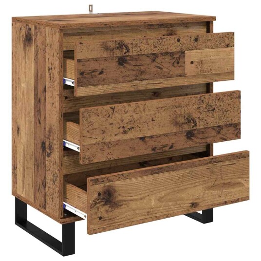 Serviesskap med skuff Gamle tre 60 x 35 x 70 cm Konstruert tre Serviesskap med skuff Gamle tre 60 x 35 x 70 cm Konstruert tre