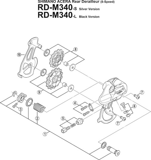 Shimano monteringsbolt for bakgir RD-M340