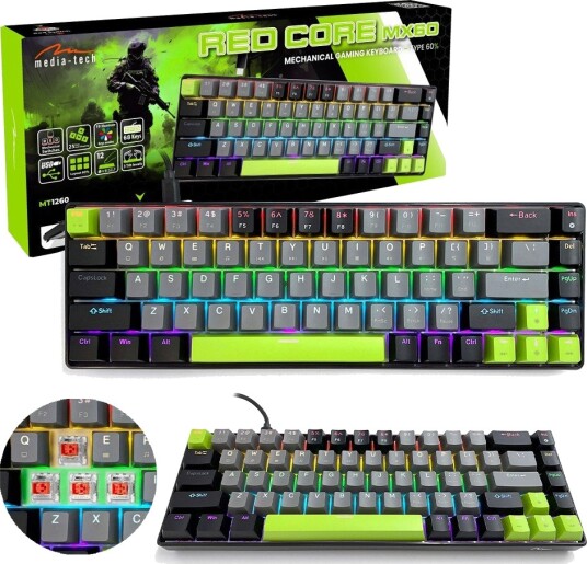 Media-Tech Red Core MX60 Mekanisk Tastatur MT1260 UKMDTRGP0000010