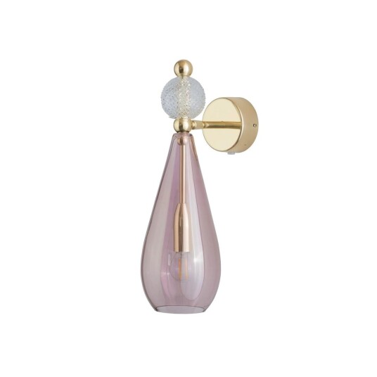 Ebb & Flow Smykke vegglampe M - Obsidian/klar/Gull
