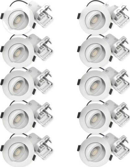 Ledlife 10x 7W Lavprofil innfellingsspot RA96 Direkte i isolasjon dimbar Hull: Ø6,8 cm Mål: Ø9,3 cm Dimbar : Dimbar Farge på huset : Hvit