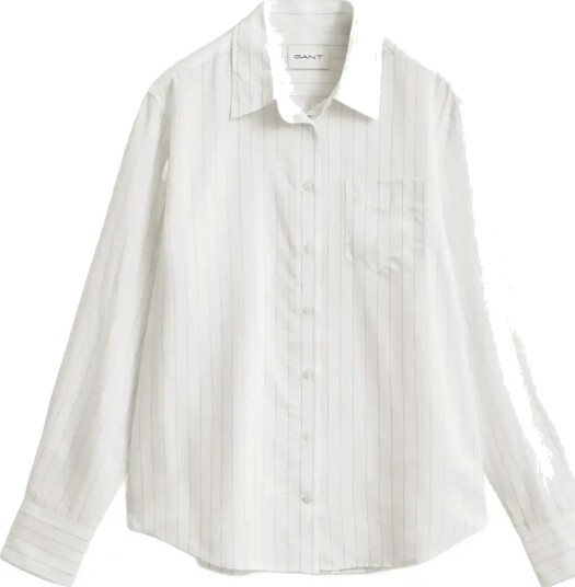 Gant Pinstripe Back Fold Detail Shirt White 44