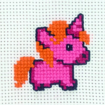 Permin Broderisett Enhjørning rosa 8x8cm