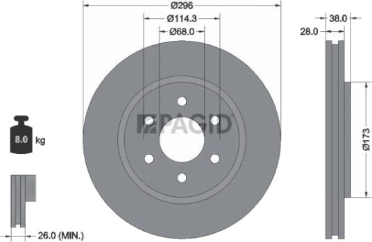 PAGID 54996NC Bremseskive PAGID 54996NC Bremseskive