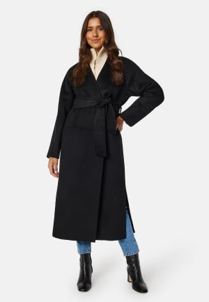 BUBBLEROOM Leslie Belted Wool Coat Black S BUBBLEROOM Leslie Belted Wool Coat Black S