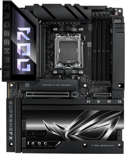 Asus ROG Crosshair X870E Hero BTF ATX Hovedkort med AMD AM5 og DDR5