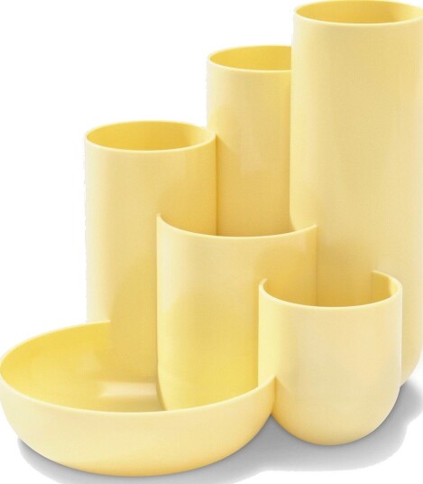 Han Multikassett Campus 6 Rom Polystyren Pastellgul Med 5 Rør & 1 Skål Til Smådeler Han Multikassett Campus 6 Rom Polystyren Pastellgul Med 5 Rør & 1 Skål Til Smådeler