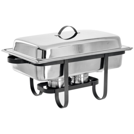 PULSIVA Chafing dish Karthago; Størrelse GN 1/1 9l 67x36.5x37 cm BxDxH ; Sølvfarge/Svart; Rektangulær