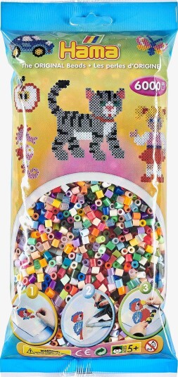 Hama Midi Beads 6000 Pcs Mix 568 Multi One Size