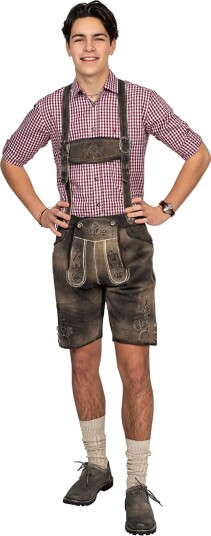 Hisab Joker Oktoberfest Lederhosen Korte Retro 46 97994-46 Hisab Joker Oktoberfest Lederhosen Korte Retro 46 97994-46
