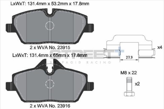 PAGID Racing T8050SP2001 Bremseklosser