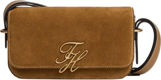 Tommy Hilfiger Script Leather Crossover Suede COGNAC One Size