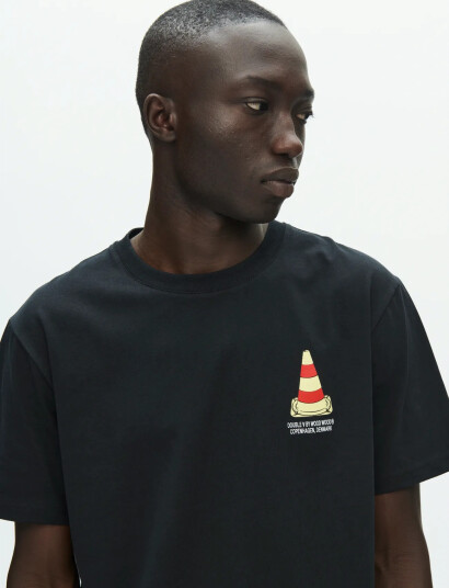 WOOD WOOD Wwace Tee Cone 25220   Black   L