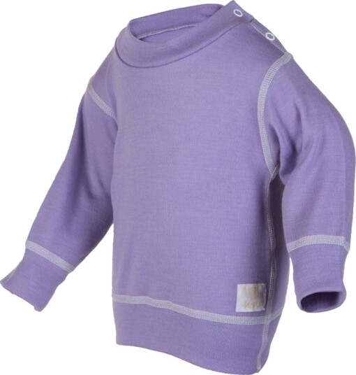 Janus Genser m.trykknapp Babywool Lavendel (70 cm)