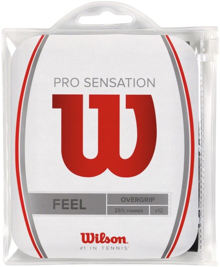 Wilson Pro Overgrip Sensation Grip, Black, 12 Pcs