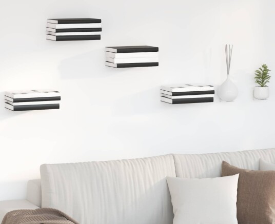 vidaXL Flytende hylle med hylle 8 pcs Hvit 6 x 10,8 x 6,6 cm