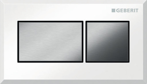 fjernkontroll for spylekontroll pneum. dobbelt. Skyll krom / børstet krom white/chrome 129x74x8 mm
