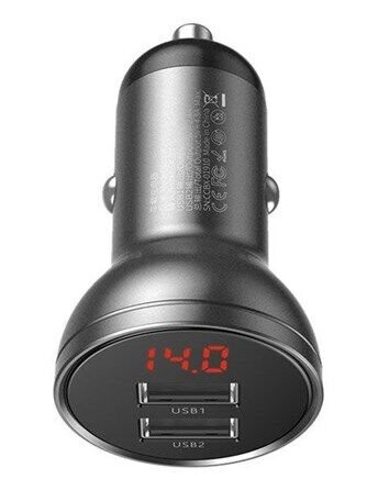 Baseus VCBXA 24W USB Billader med 2 Utganger - Grå