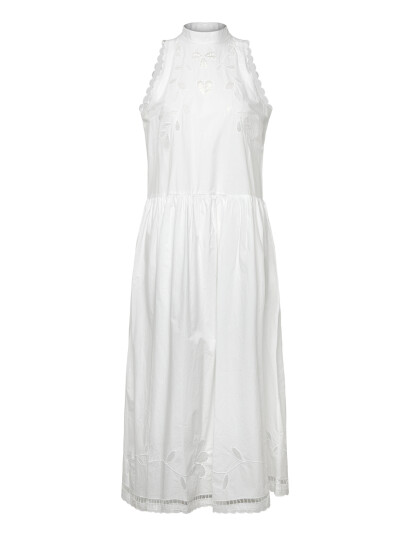 Stella Nova Embroidery Anglaise Sleeveless Maxi   White   34