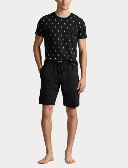 Polo Ralph Lauren Allover Pony Cotton Jersey Sleep Shirt - Black - S
