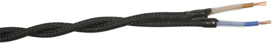 Gelia 4070910181 Tekstilkabel SKK, 2X0,75 tvunnet, 25 m Svart