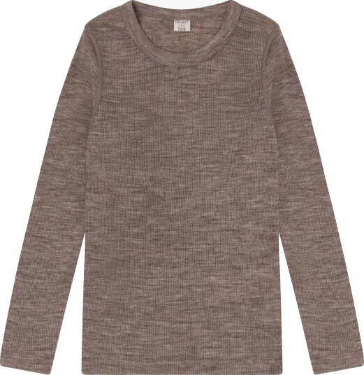 CeLaVi Topp med Lange Ermer Merinoull Walnut Melange 90